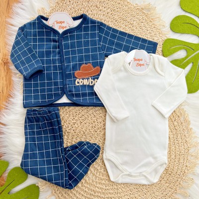 Conjunto de Malha 3 Peças - Cowboy - Marinho